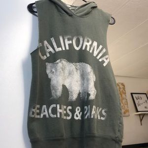 Green cutoff sweatshirt- Small